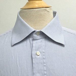 Ermenegildo Zegna pinpoint light blue cotton shirt 16.5 L